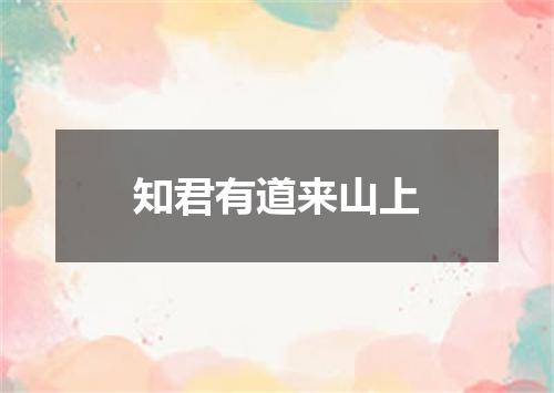 知君有道来山上