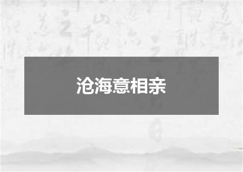 沧海意相亲