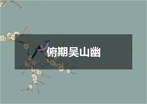 俯期吴山幽