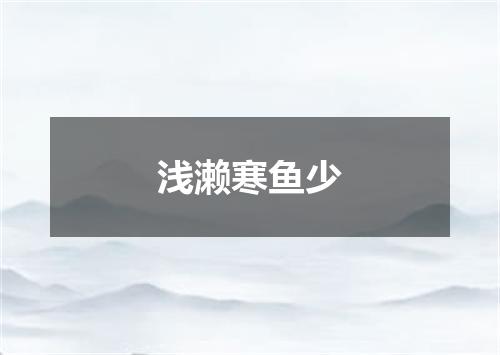 浅濑寒鱼少