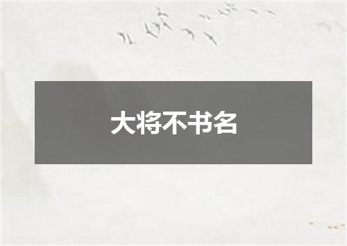 大将不书名