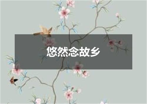 悠然念故乡