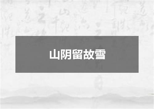 山阴留故雪