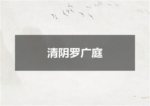 清阴罗广庭