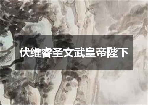 伏维睿圣文武皇帝陛下