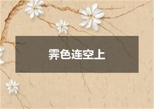 霁色连空上