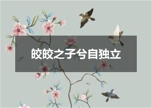皎皎之子兮自独立