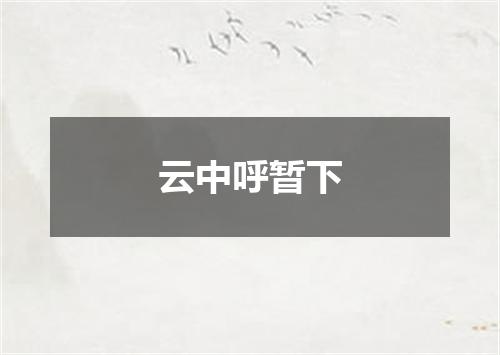 云中呼暂下