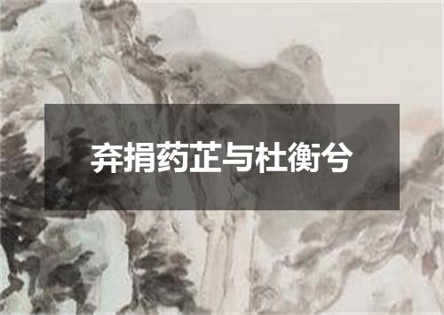 弃捐药芷与杜衡兮