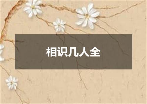 相识几人全