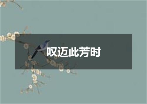 叹迈此芳时