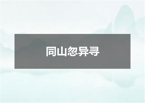 同山忽异寻