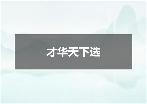 才华天下选
