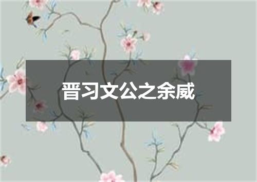 晋习文公之余威