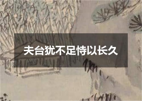 夫台犹不足恃以长久