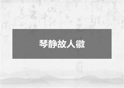 琴静故人徽