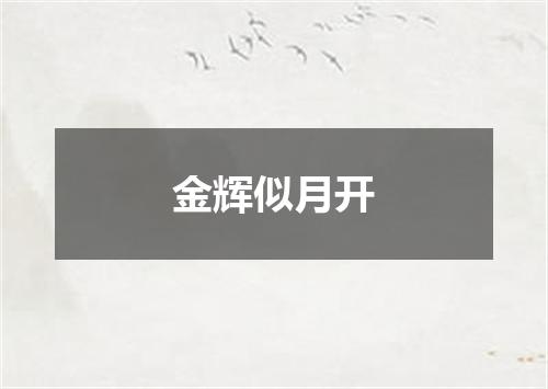 金辉似月开