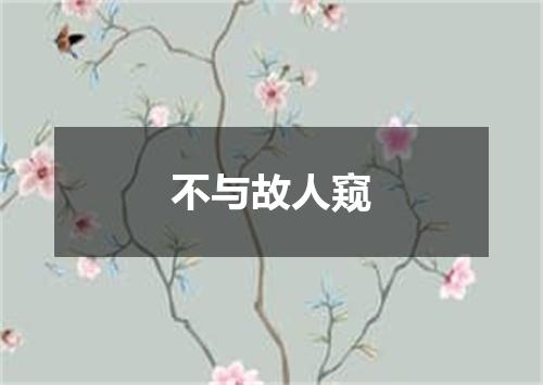 不与故人窥