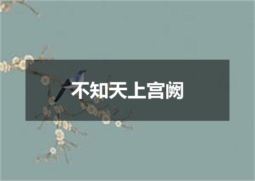 不知天上宫阙