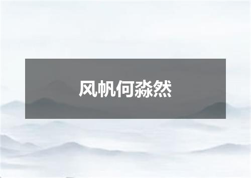 风帆何淼然