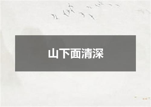 山下面清深