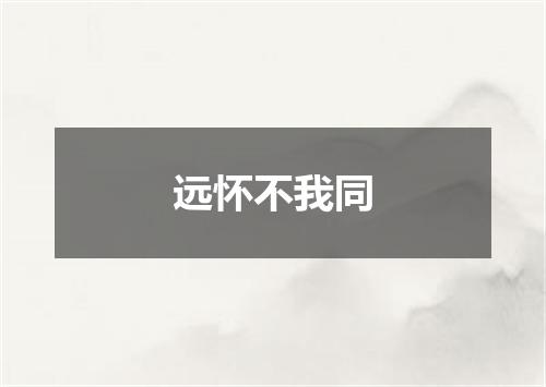 远怀不我同