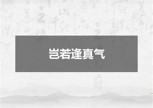岂若逢真气