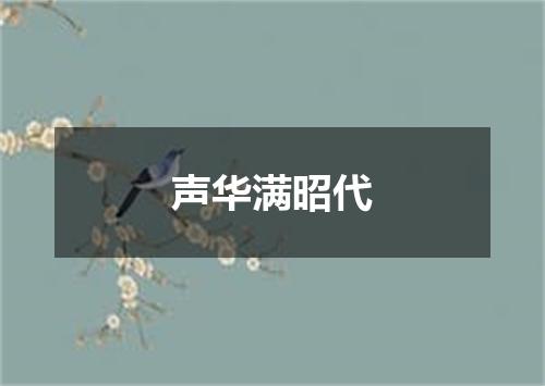 声华满昭代