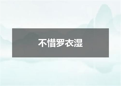 不惜罗衣湿