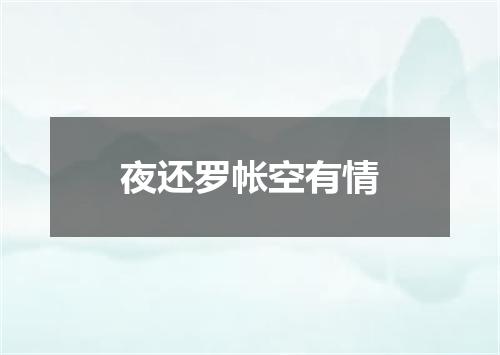 夜还罗帐空有情
