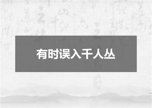 有时误入千人丛