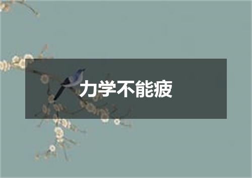 力学不能疲