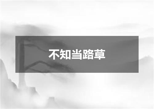 不知当路草