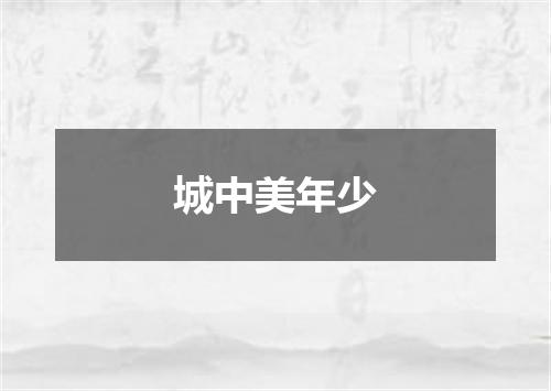 城中美年少