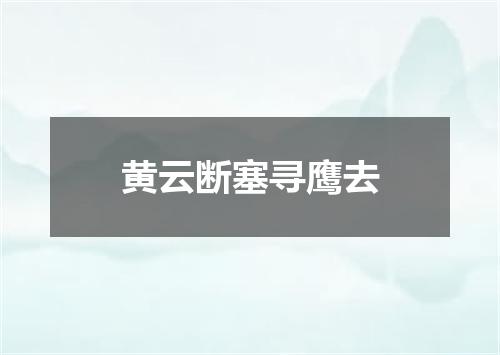 黄云断塞寻鹰去
