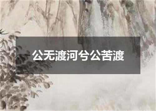 公无渡河兮公苦渡