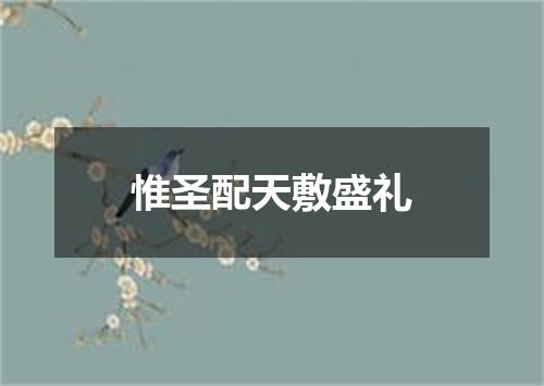 惟圣配天敷盛礼