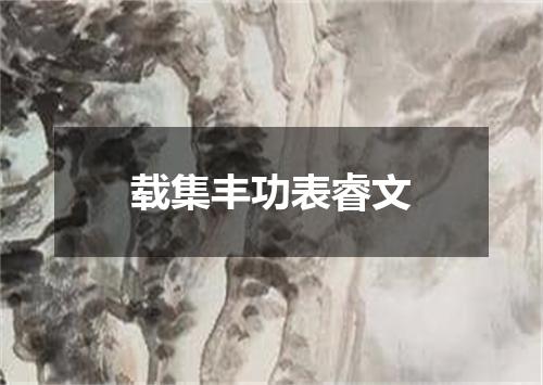 载集丰功表睿文