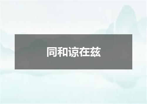 同和谅在兹