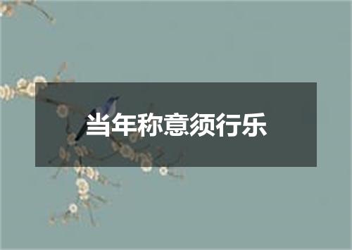 当年称意须行乐