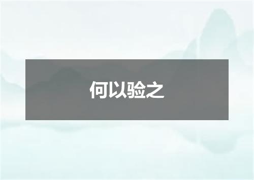 何以验之