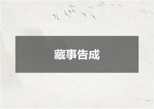 藏事告成
