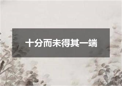 十分而未得其一端