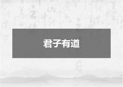君子有道