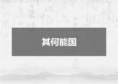 其何能国