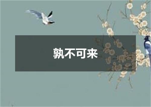 孰不可来