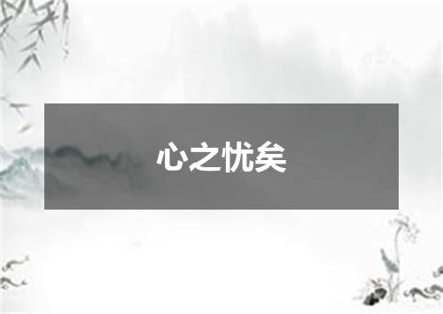 心之忧矣