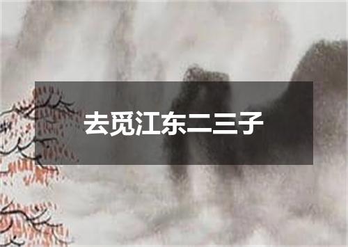 去觅江东二三子