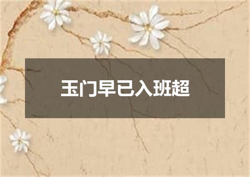 玉门早已入班超