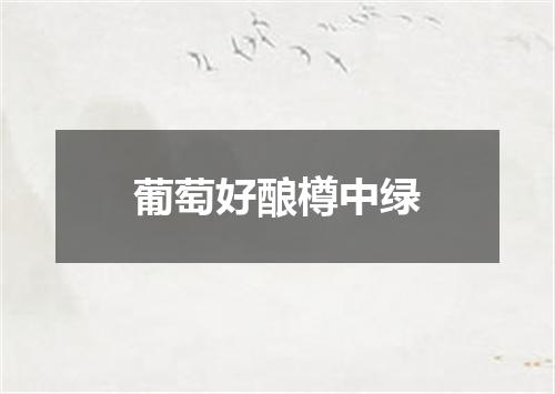 葡萄好酿樽中绿